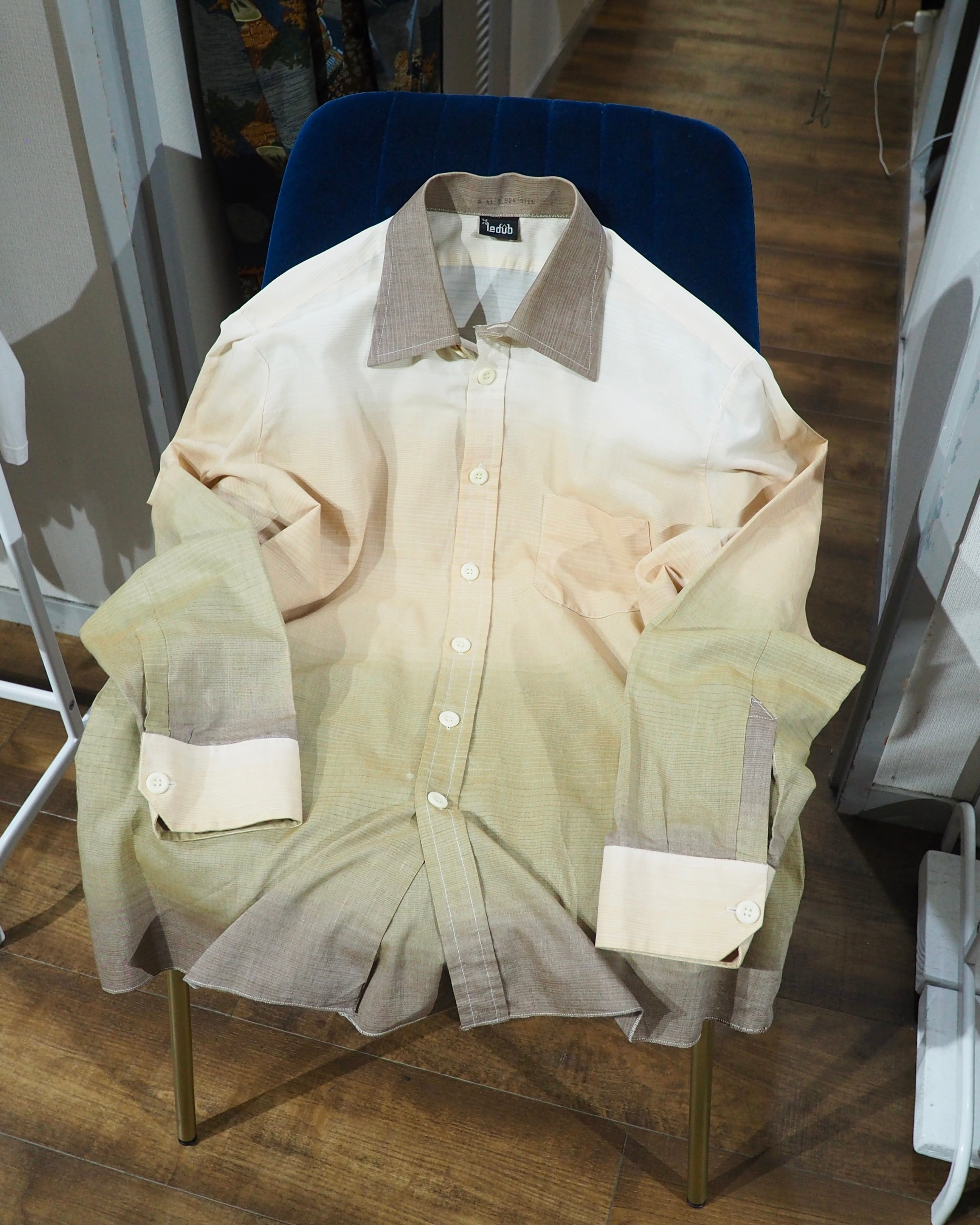 1980s " Ledub " Beautiful Gradation Color vintage loose Dress shirt