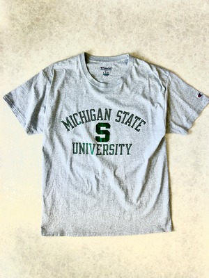 00s Champion ミシガン州立大学 カレッジプリント グレー Tシャツ