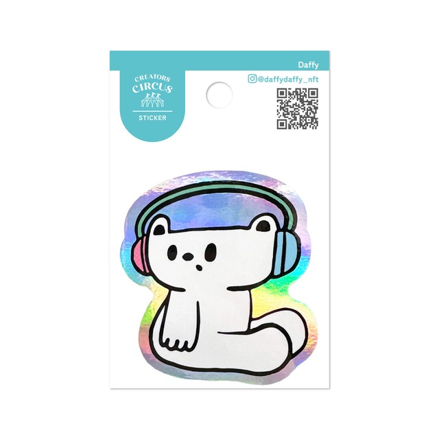 Daffy ×CREATORS CIRCUS　ヘッドフォンクマ(maruuun)　ステッカー　ST01