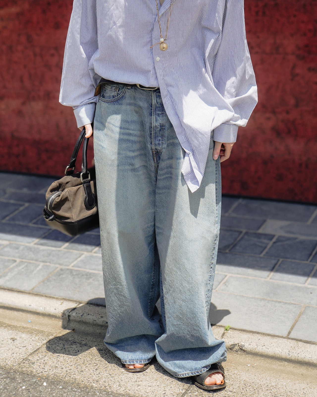 refomed "FRESH MAN DENIM WIDE PANTS 〔USED〕"