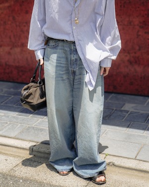 refomed "FRESH MAN DENIM WIDE PANTS 〔USED〕"