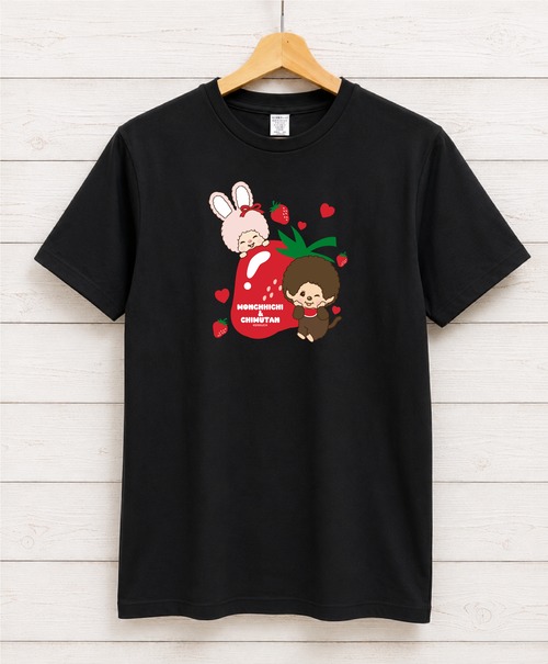ハッピーベリー　モンチッチ　Tシャツ　いちご　ブラック　
