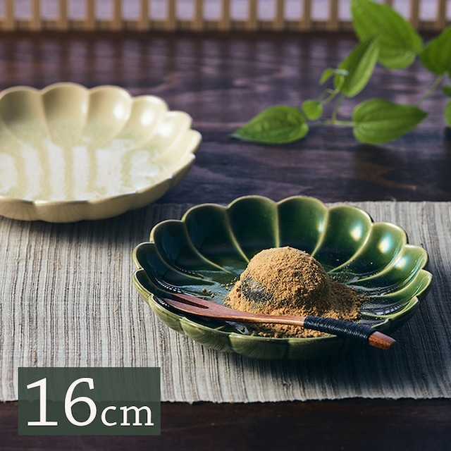 【16cm りんかプレート】 和菓子がよく似合う菊型のお皿。【MM-0083】