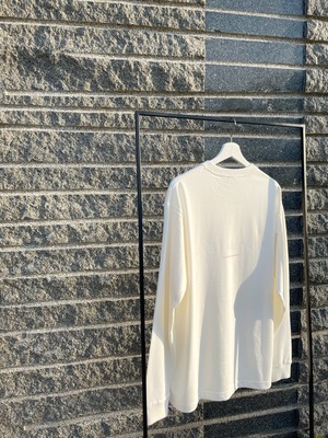 *LIMITED* ⚘ ORGANIC ⚘ COTTON LONG-SLEEVE WHITE TEE 　" Rose Pink ROSE "