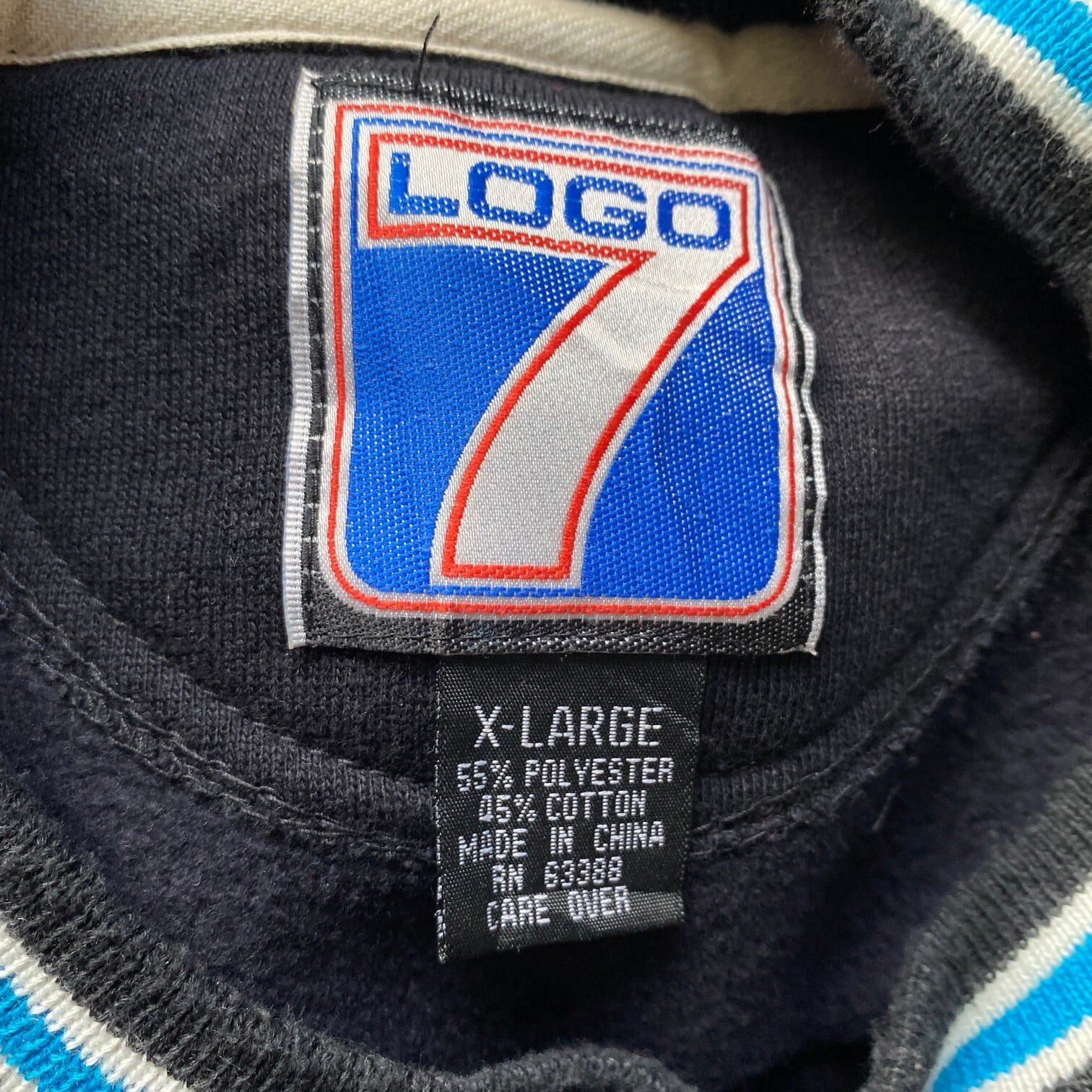 90年代 LOGO7 NFL スーパーボウル スウェット 刺繍 前V グレー (メンズ XL)   O3013