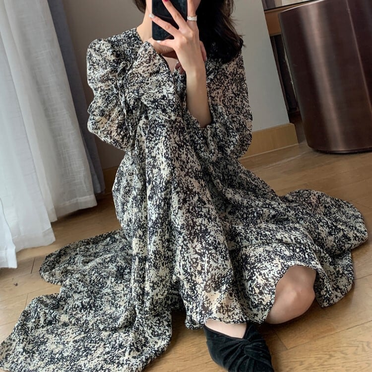 ワンピース フレアスカート フレアワンピース ワンピドレス 膝下