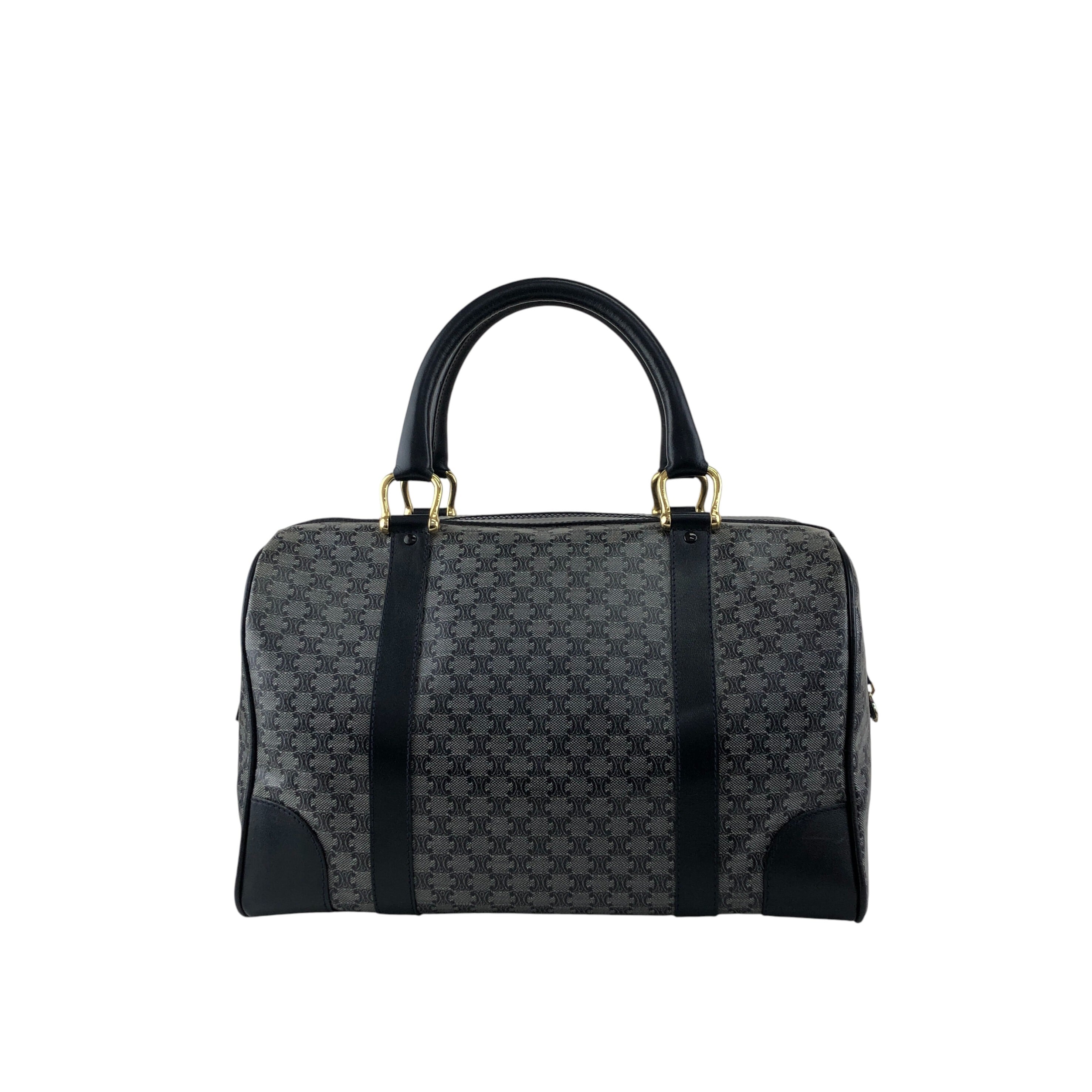 CELINE セリーヌ ブラゾン ブラゾン型押し ボストンバッグ ネイビー