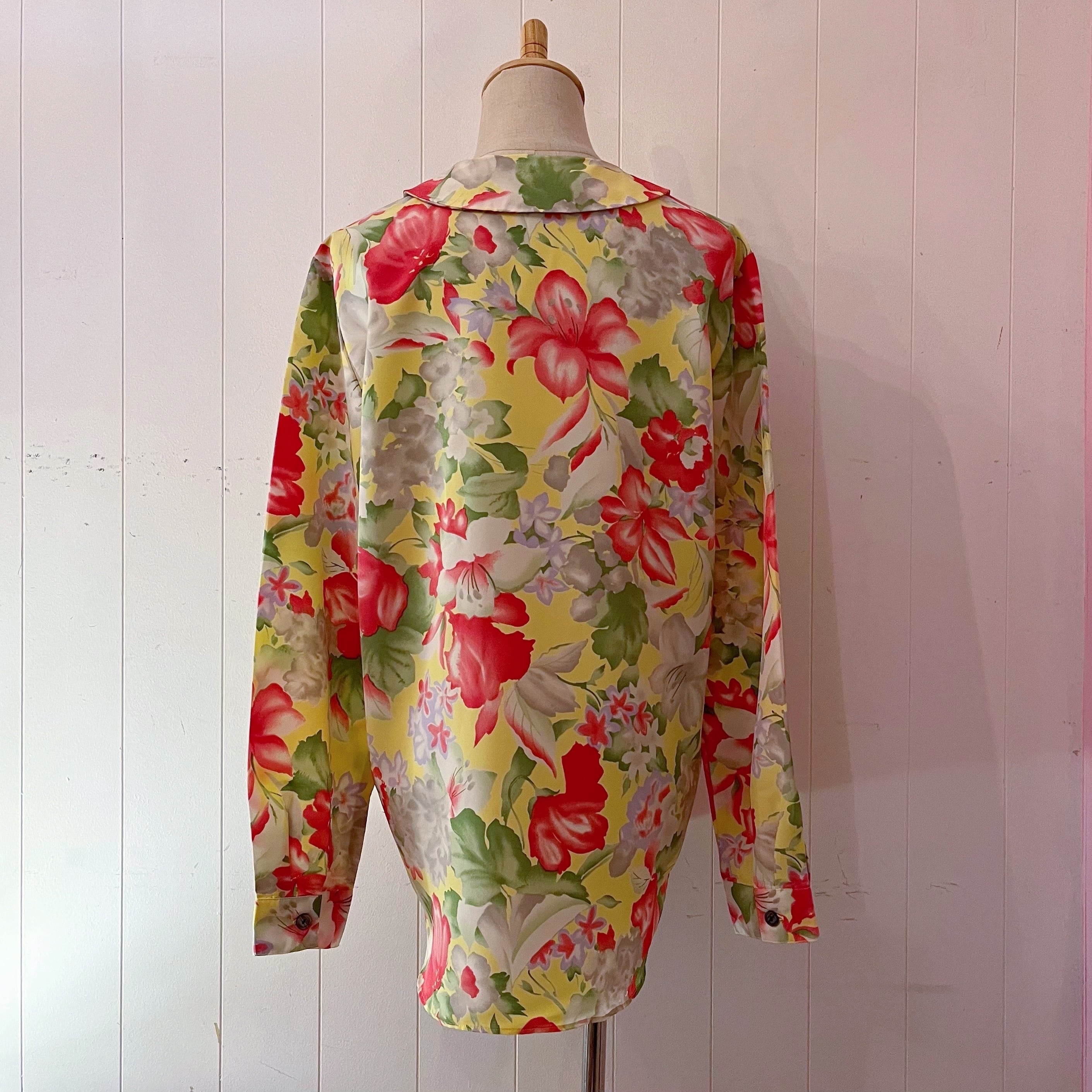 neon yellow flower blouse