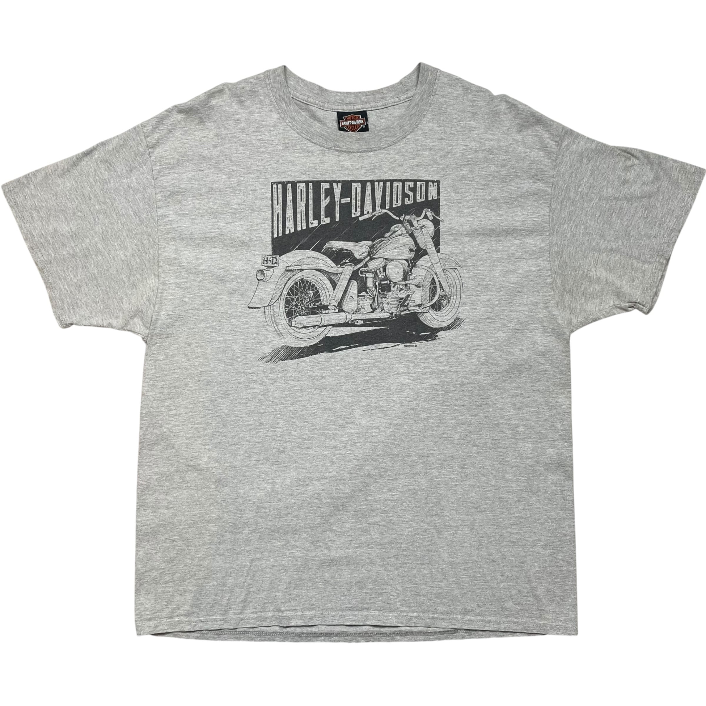 《L》Harley-Davidson ハーレーダビッドソン Tシャツ 両面プリント バイク グレー no.10561