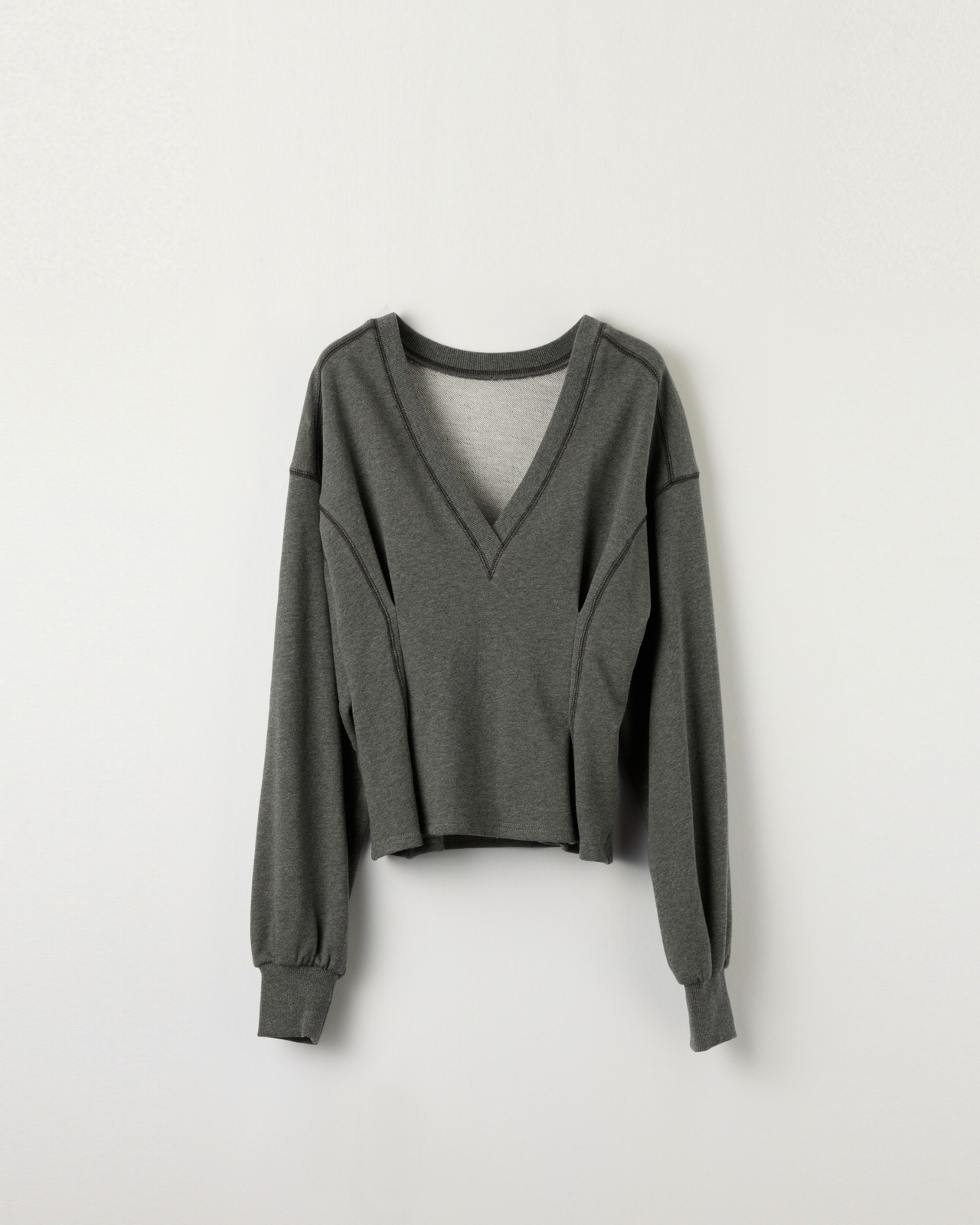 DU260712 Vneck Tuck Design Sweat