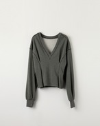 DU260712 Vneck Tuck Design Sweat