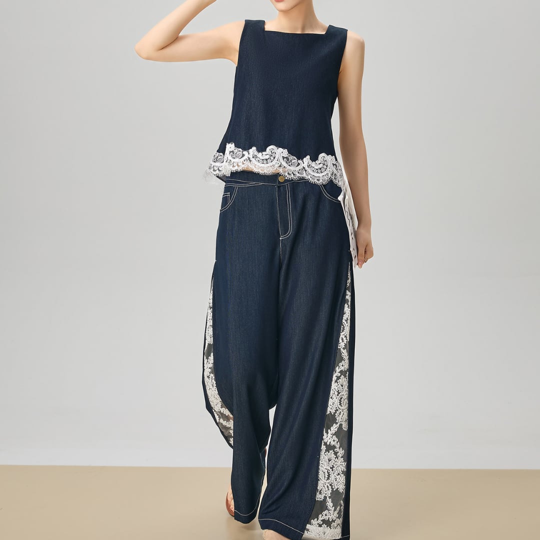 デニムライクレースセットアップ A86