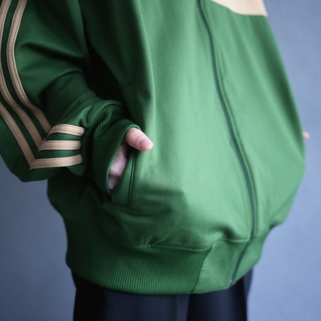 "old adidas" bi-color switching design loose silhouette track jacket