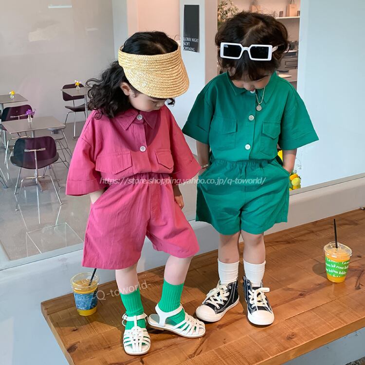 90 140 セットアップ リンクコーデ 2点セット トップス パンツ カジュアル 男の子 韓国版 可愛い 子供服 女の子 Q Toworld キュートワールド 子供服 メール便は何点でも送料の合計は280円