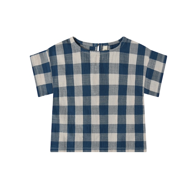 organic zoo(オーガニックズー) ／Pottery blue gingham Boxy T-Shirt