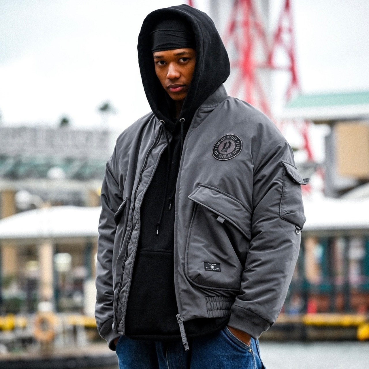 YORU CLUB FLIGHT JACKET【Gray】