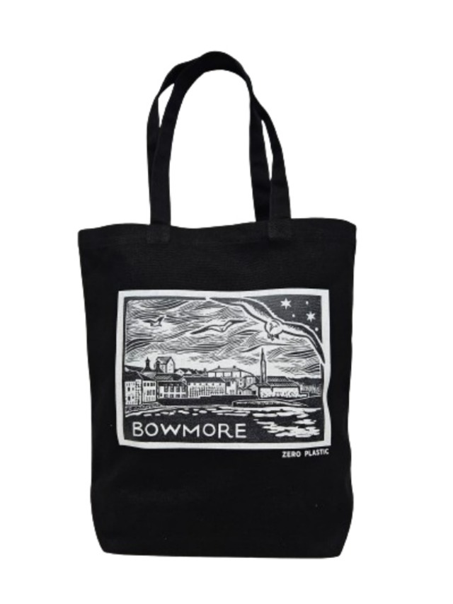 オリジナル版画トートバッグ（黒）　ボウモア