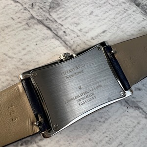 【最終処分SALE】TIFFANY ティファニーイーストウエストミ二  時計 ブルー A-9221