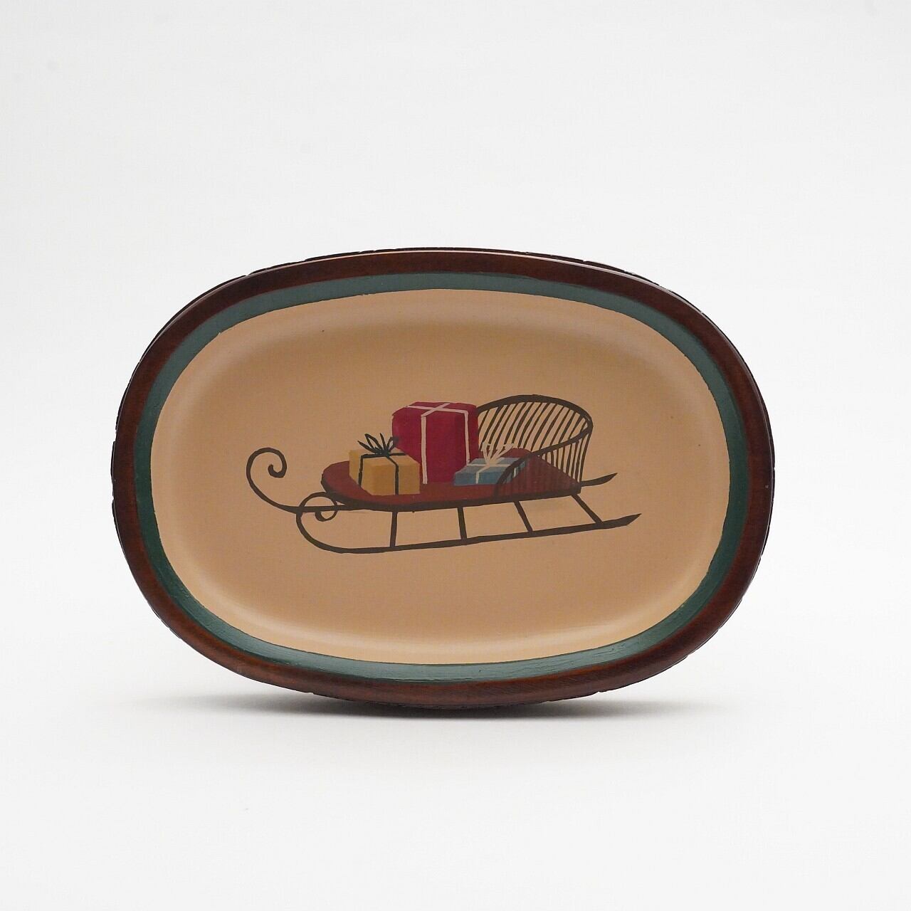 【寺嶋志乃】 漆の小判皿 ソリ