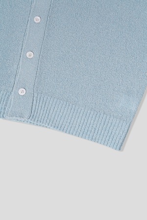 Bouclé Gradient Short-Sleeve Polo Cardigan (5color)