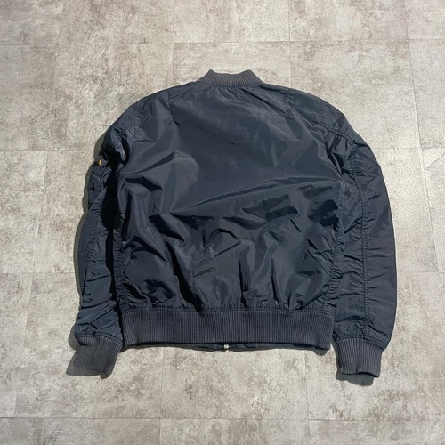 00s- ALPHA INDUSTRIES MA-1 リバーシブル オレンジライナー ジップ引手ロゴ刻印 スナップボタンロゴ刻印 無地 製 L jacket 詳細写真13