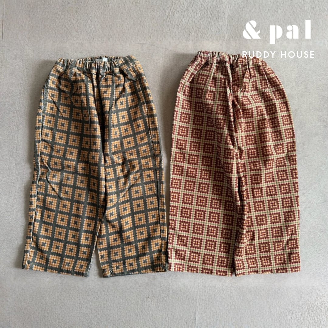 &pal / retro pattern corduroy pants / 2col