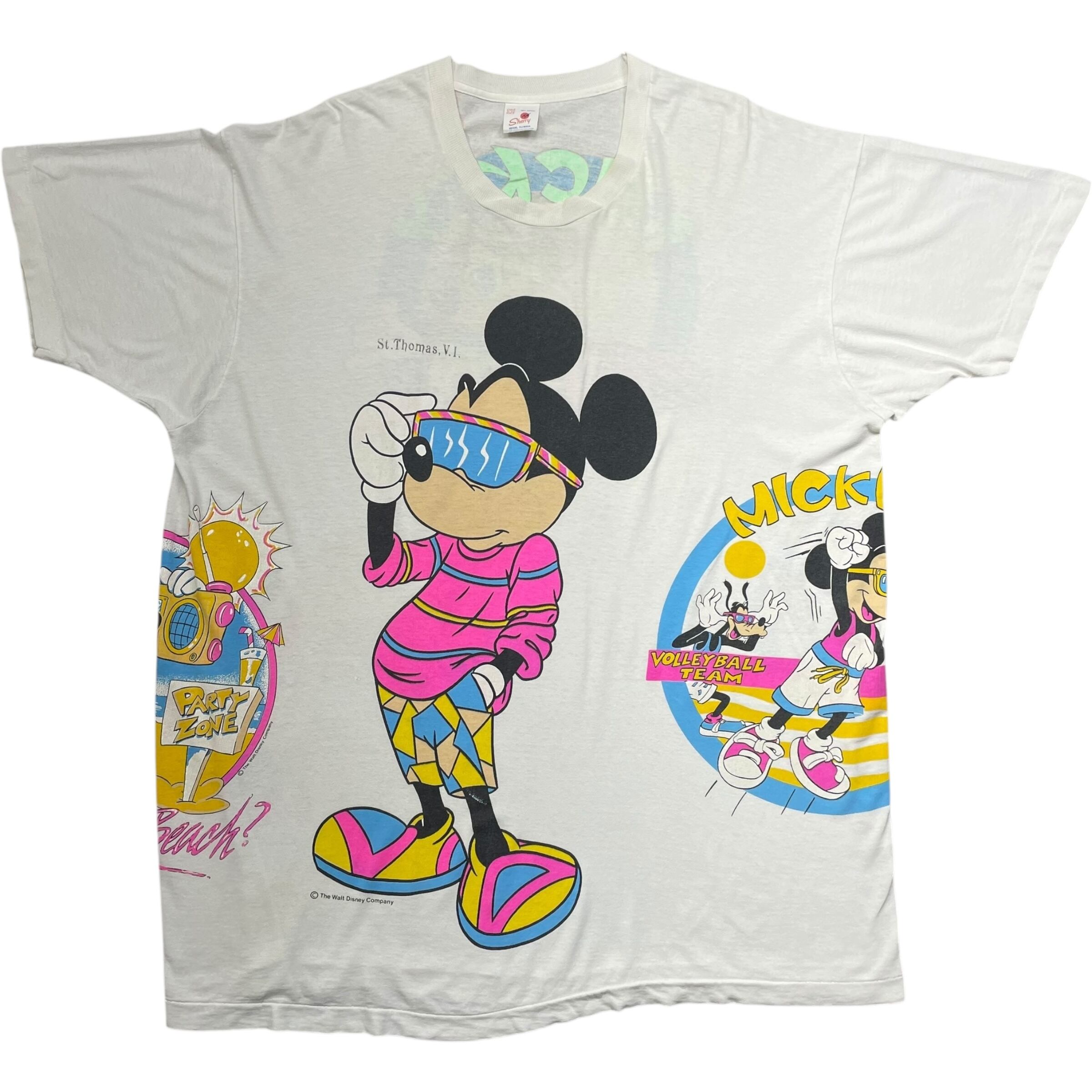 《XL》 Sherry’s Disney ディズニー Tシャツ ミッキーマウス プリント ホワイト 90年代 vintage no.7652