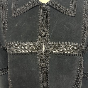 S.M.H BOUTIQUE パッチワーク　レースレザー ジャケット