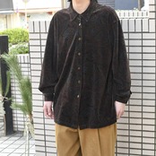 paisley pattern velour shirt
