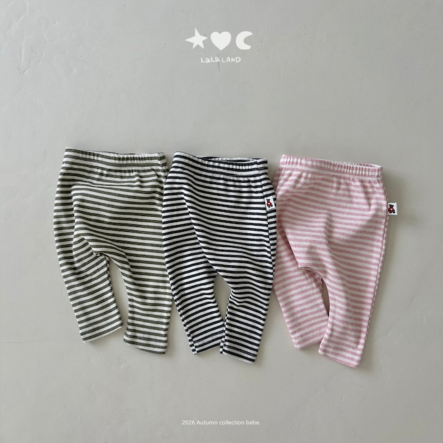 【取寄】lalaland|bebe stripe leggings|ベベボーダーレギンス|6M-18M|baby|26 autumn