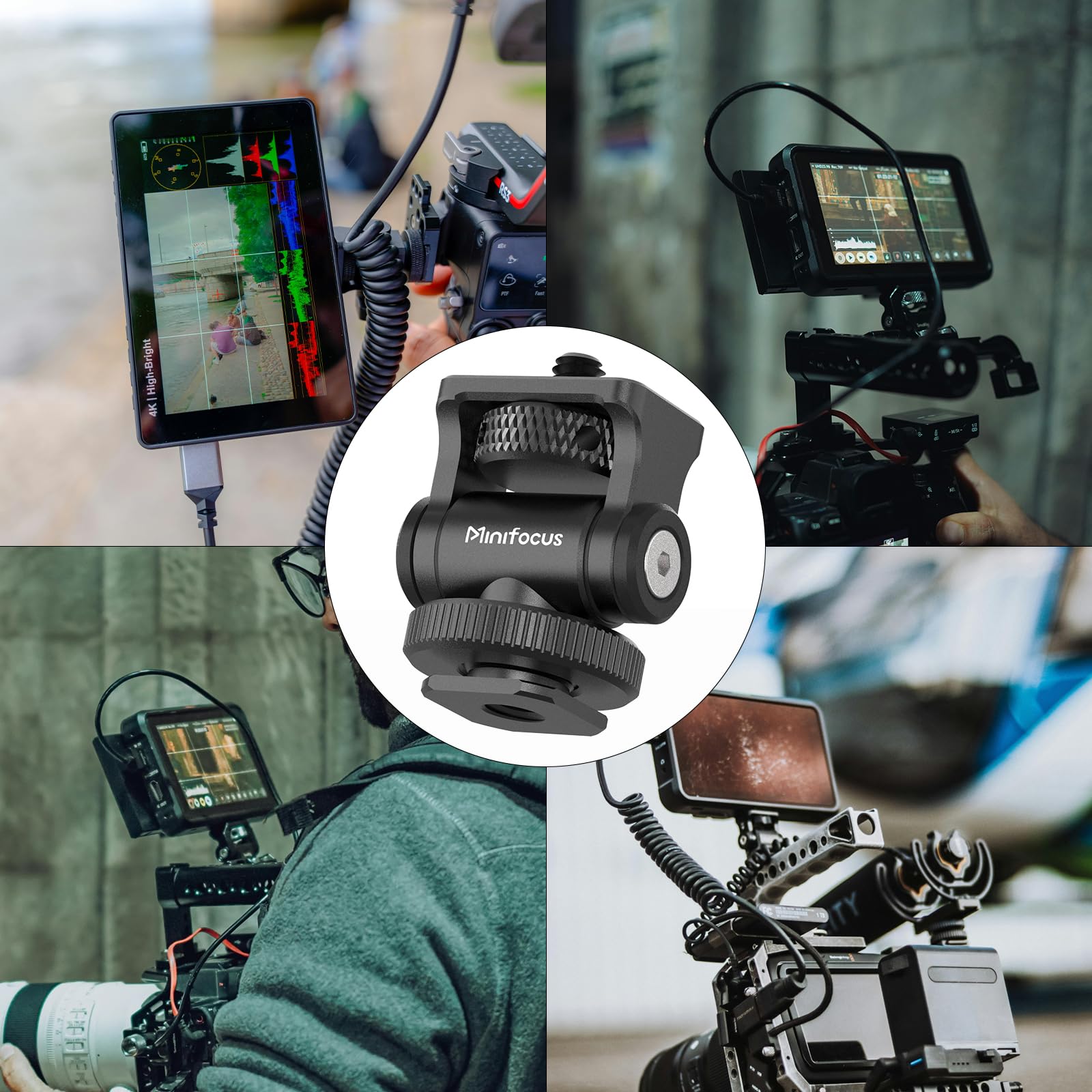 特価商品】コールドシュー付きカメラモニターマウント、5インチ＆7