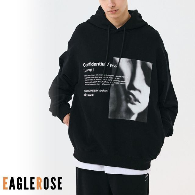 ブラック、フード付きジャケット、フード付きジャケット、長袖、