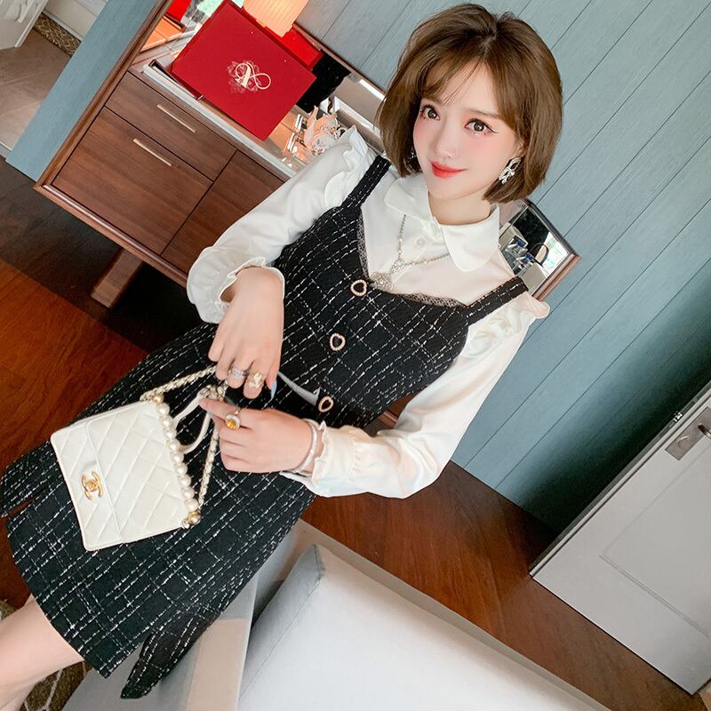 レースシャツ ショートツィードスカート オータム 秋物 MIUCO23814192290