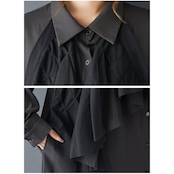 シアーフリル ロング シャツドレス 00257