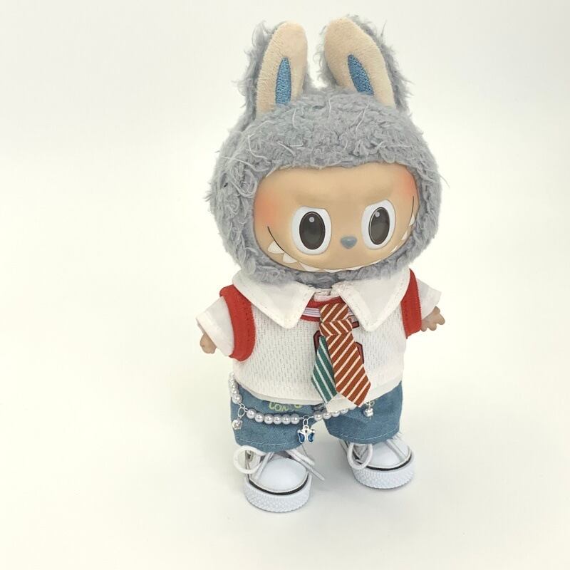 LABUBU 1-3世代対応 カジュアル シャツ +ベスト パールチェーン付き
