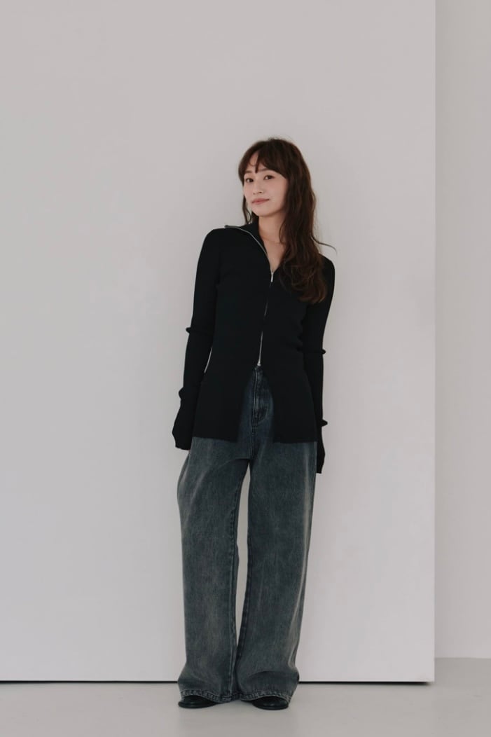 Hella zip up rib knit ジップアップリブニット Black | planet3rd