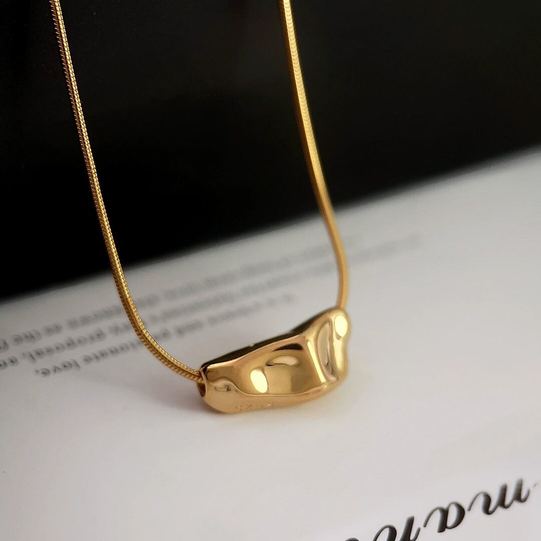 鏡面仕上げ ネックレス K18 レディース アクセサリー シルバー925