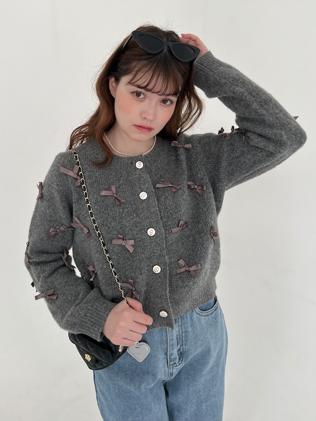 【GiGi viora】petit ribbon cardigan