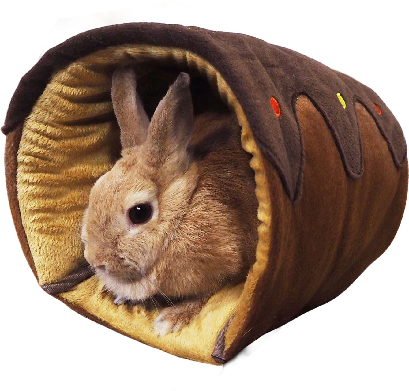 【小動物用品】ロールケーキのおうち 　ピンク/ブラウン