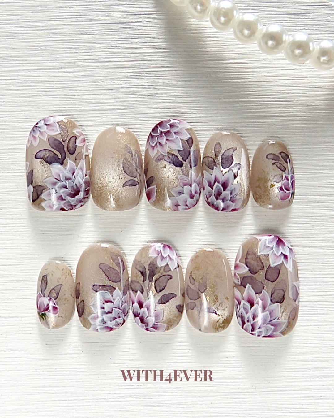 【春灯華ーしゅんとうか】愛犬似顔絵オプションあり 新春和柄 ダリア マグネットネイル#ncs020