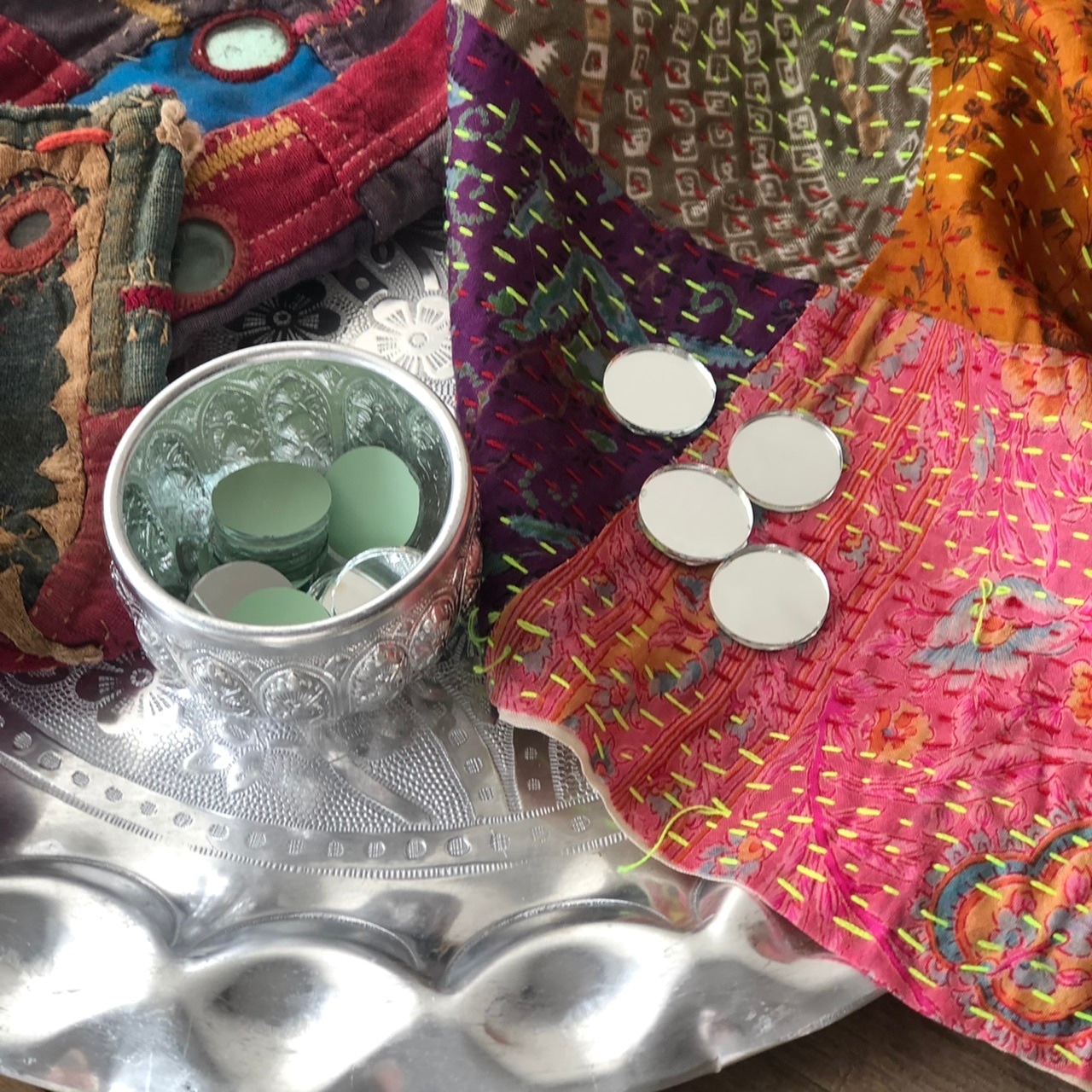 《no.2》2.0cm 丸鏡 ミラー刺繍