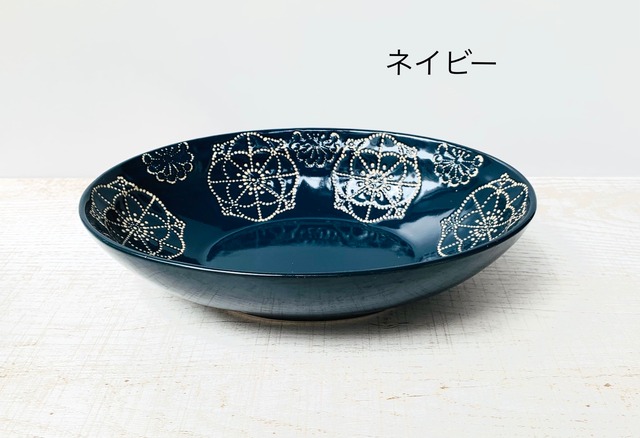 【波佐見焼】【藍染窯】【ステッチ】【オーバルボウル】 波佐見焼 パスタ皿 カレー皿  カラフル かわいい