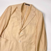 リネン100% DAKS ダックス シェルボタン テーラードジャケット M/ベージュ系 メンズ