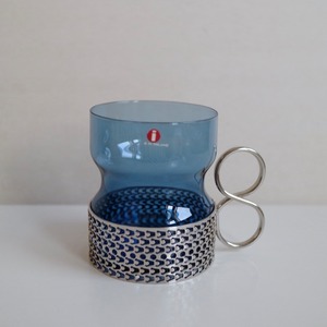 Iittala イッタラ / Tsaikka ツァイッカ ホルダー付グラス シルバー ブルー