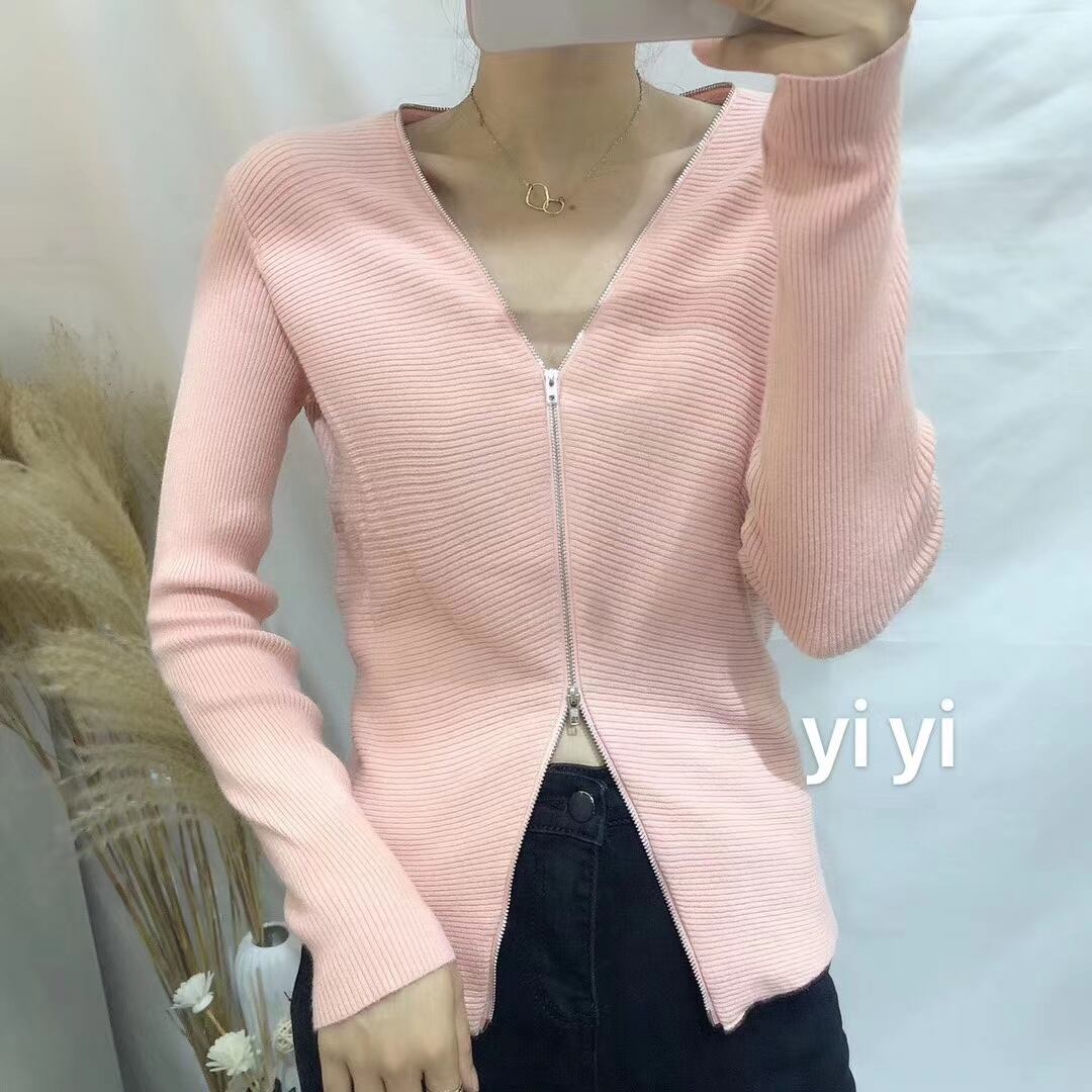 ダブルジップ　Vネックニット  AJ111-151