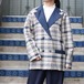 EU VINTAGE CHECK PATTERNED LINEN JACKET/ヨーロッパ古着チェック柄リネンジャケット