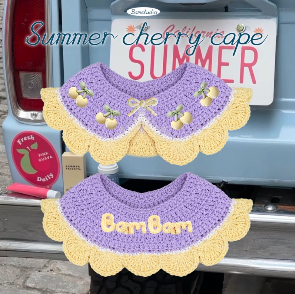 予約【Bam’studio】Summer Cherry Cape (purple)