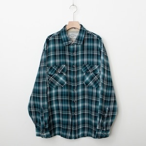 1990s vintage flap pockets acrylic plaid shirt