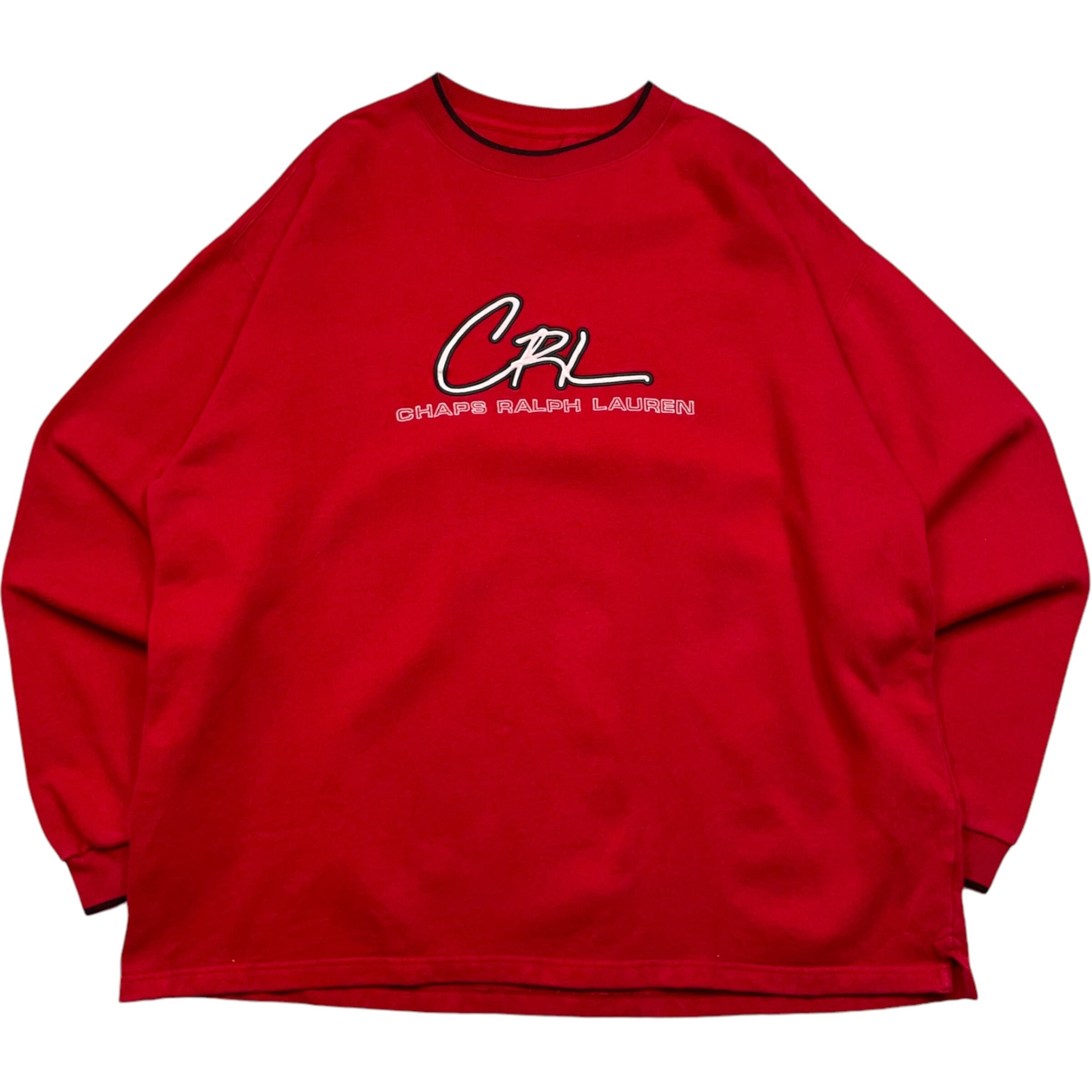 《XL》 CHAPS RALPH LAUREN スウェット 刺繍 レッド 90年代〜 no.4762