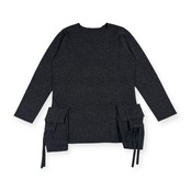 JURGEN LEHL ヨーガンレール ポケット デザイン ウール ニット セーター M/ダークグレー レディース